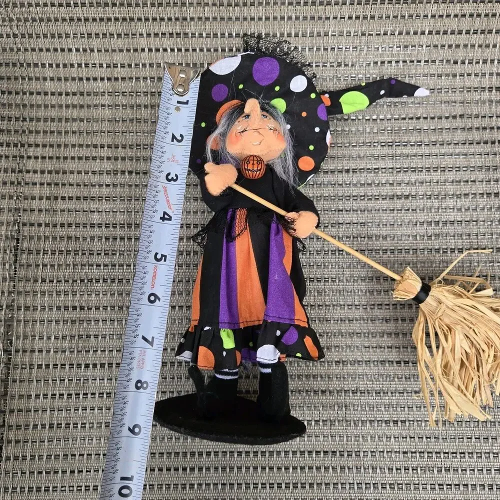 Annalee Doll 2014 Witch Halloween Spooky Polka Dot Hat